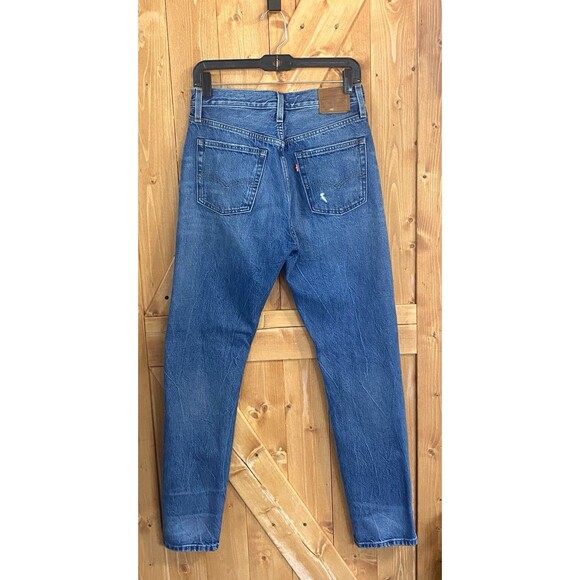 Levi’s 501 Anniversary High Rise Button Fly Jeans Women’s W28 L31 Distressed - Picture 2 of 16